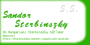 sandor sterbinszky business card